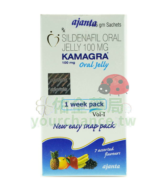 液態果凍威而鋼 Kamagra Oral Jelly 100mg 多種水果口味 吸收快 7包/盒